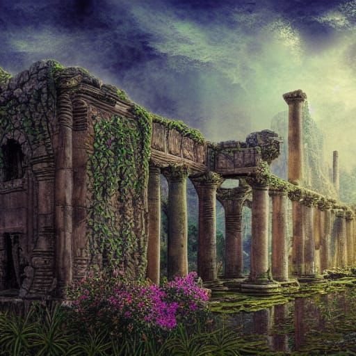 Greek Ruins - AI Generated Artwork - NightCafe Creator