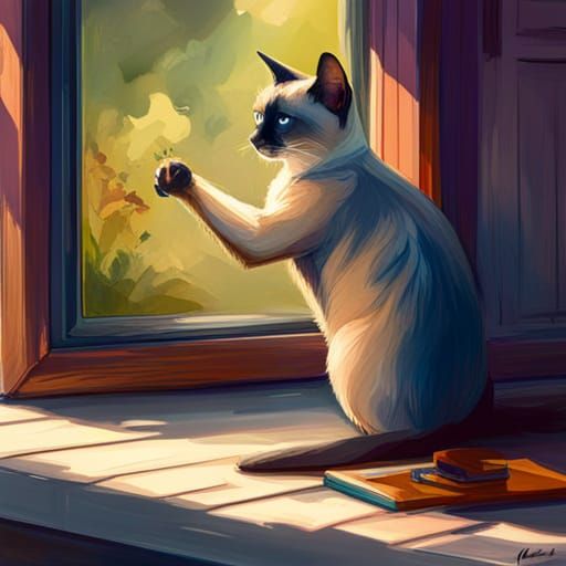 Siamese cat - AI Generated Artwork - NightCafe Creator