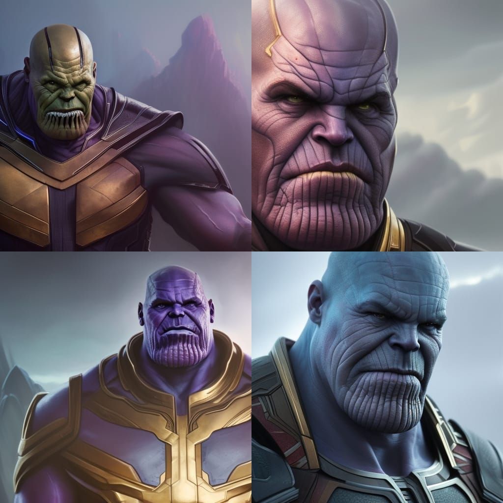 portrait of Thanos by Greg Rutkowski - AI Generated Artwork - NightCafe ...