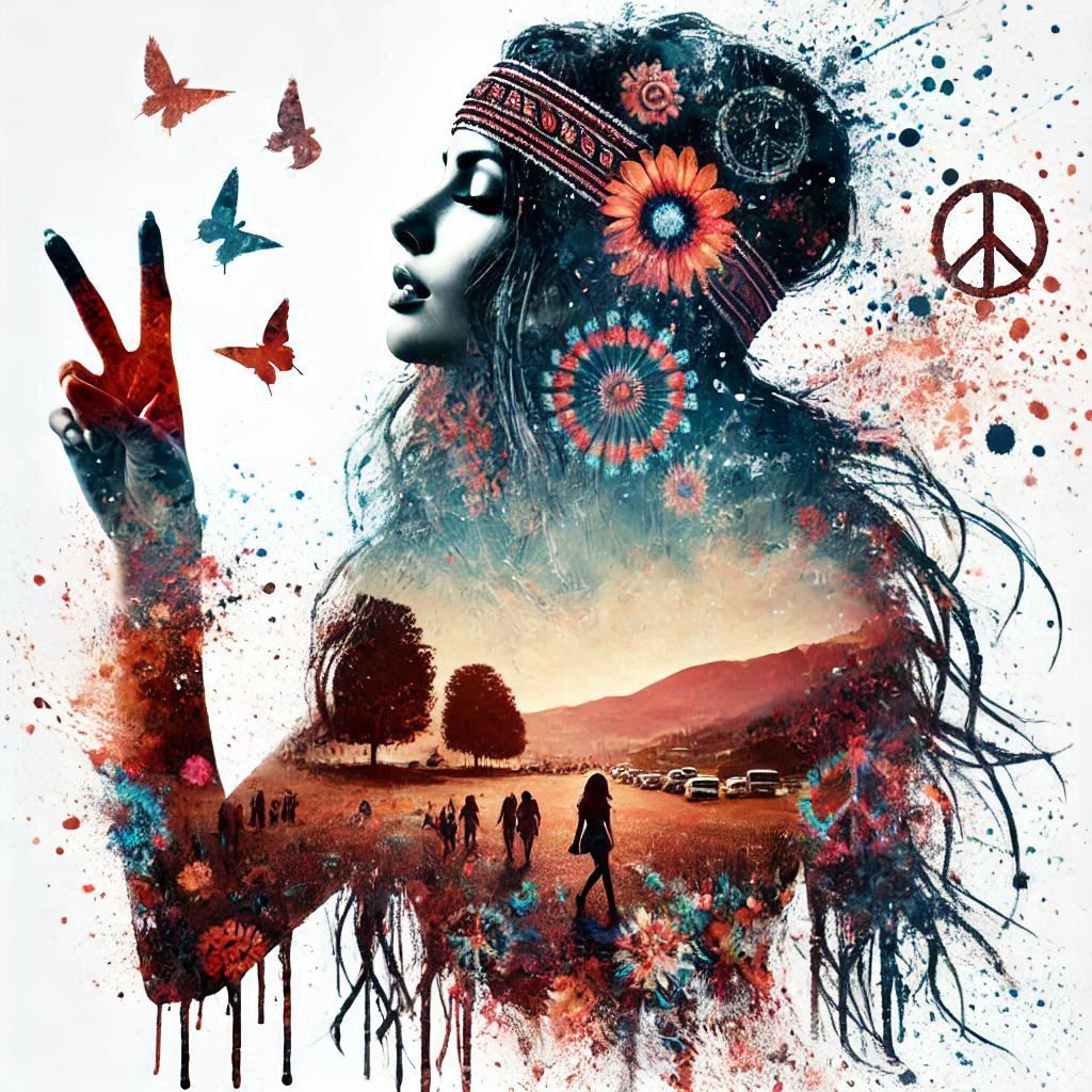 double exposure beautiful fantasy portrait landscape..