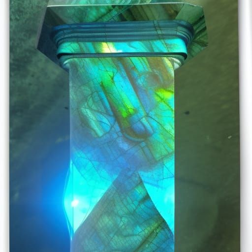 Underwater Labradorite Crystal pillar - AI Generated Artwork ...