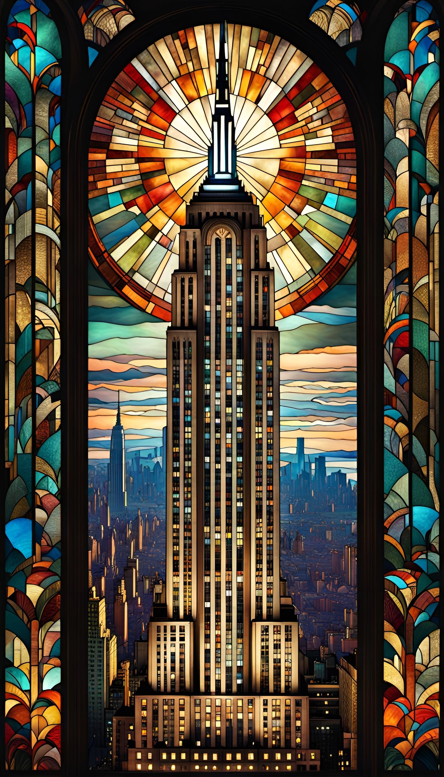 Art Deco Empire State Building Window  by @Rosie
