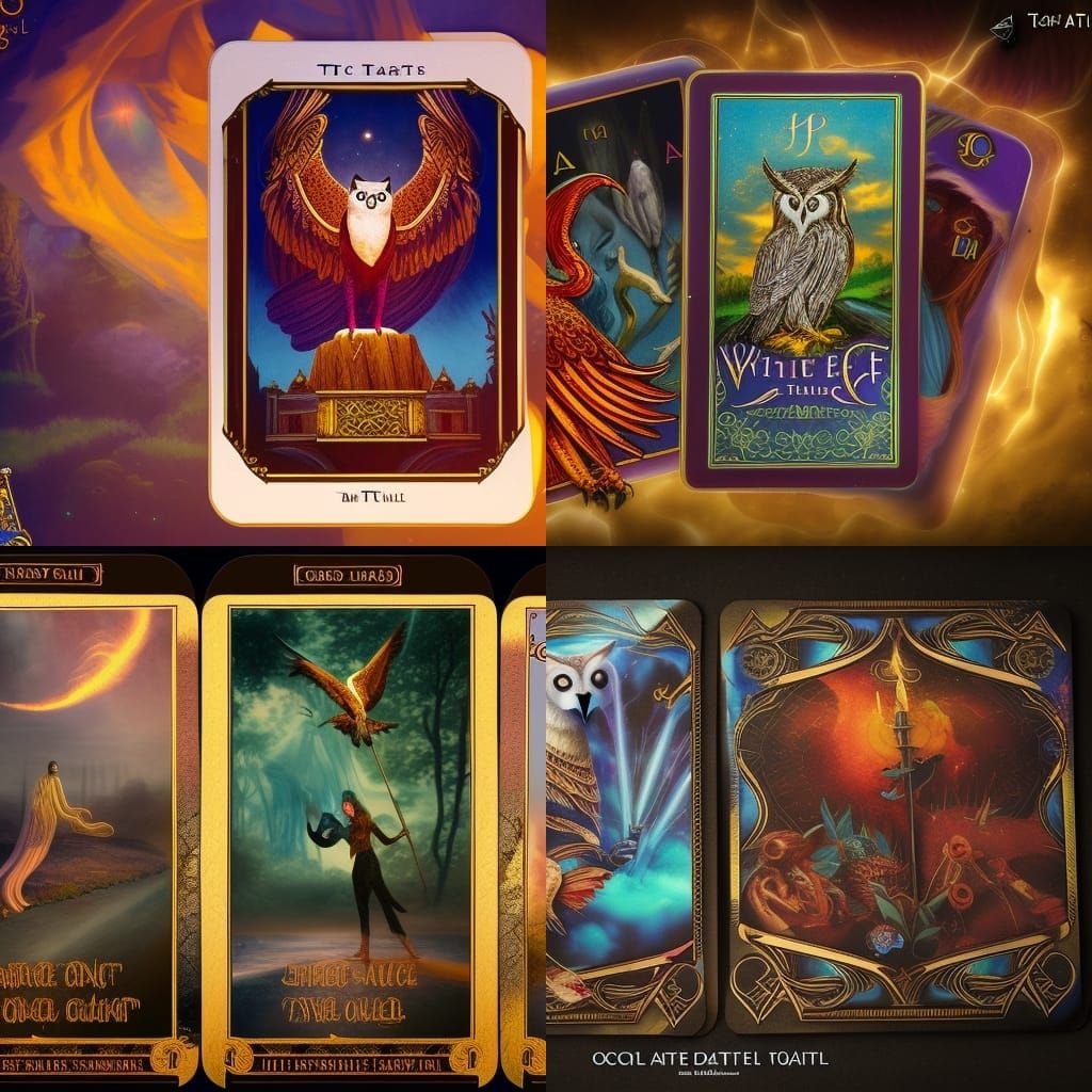 tarot cards with white owl - AI Generated Artwork - NightCafe Creator