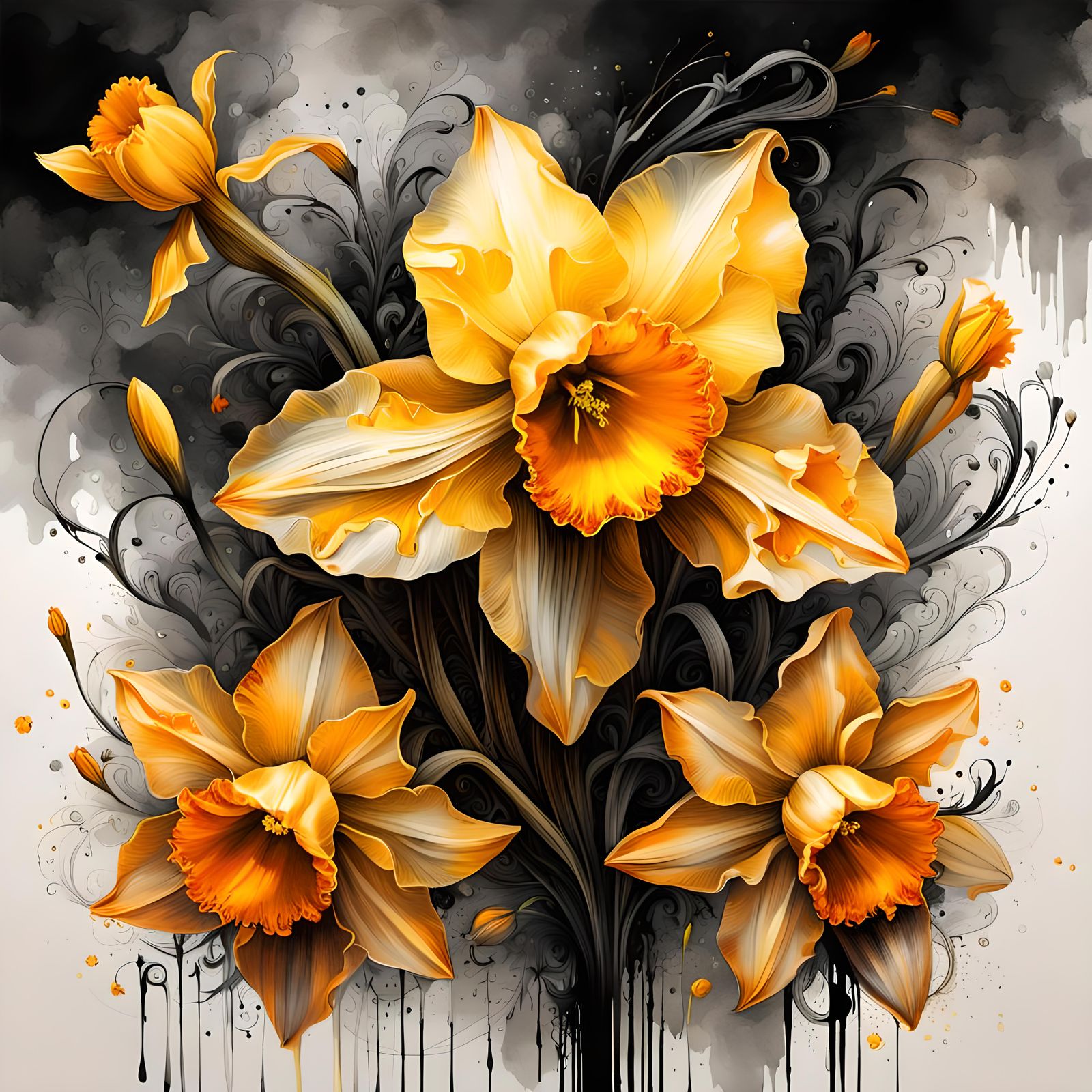 Golden Daffodils  by @Oblique Lens