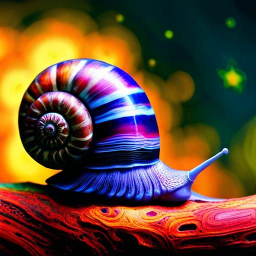 Psychedelic snail. - AI Generated Artwork - NightCafe Creator