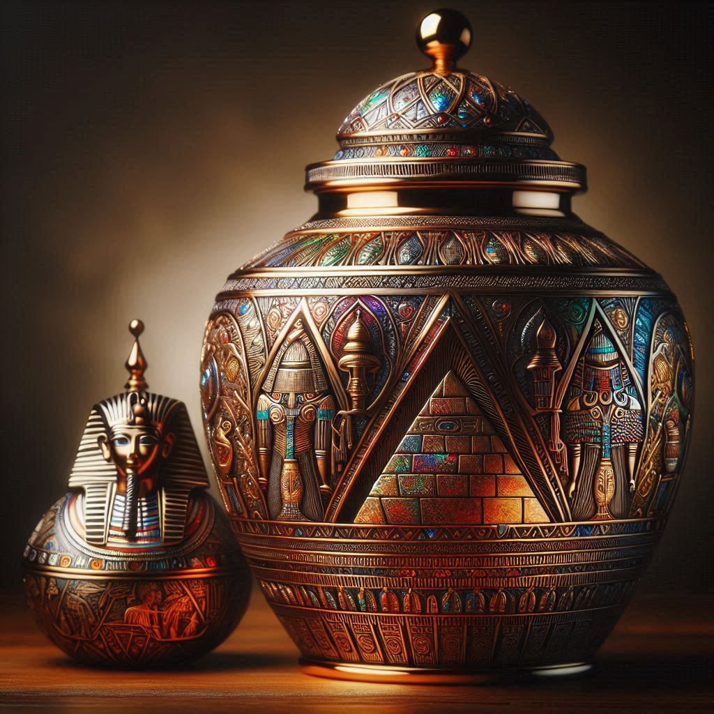Decorative Urn Egyptian King Tut 1