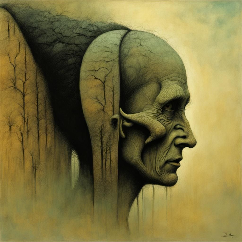 Ears by Zdzislaw Beksinski
