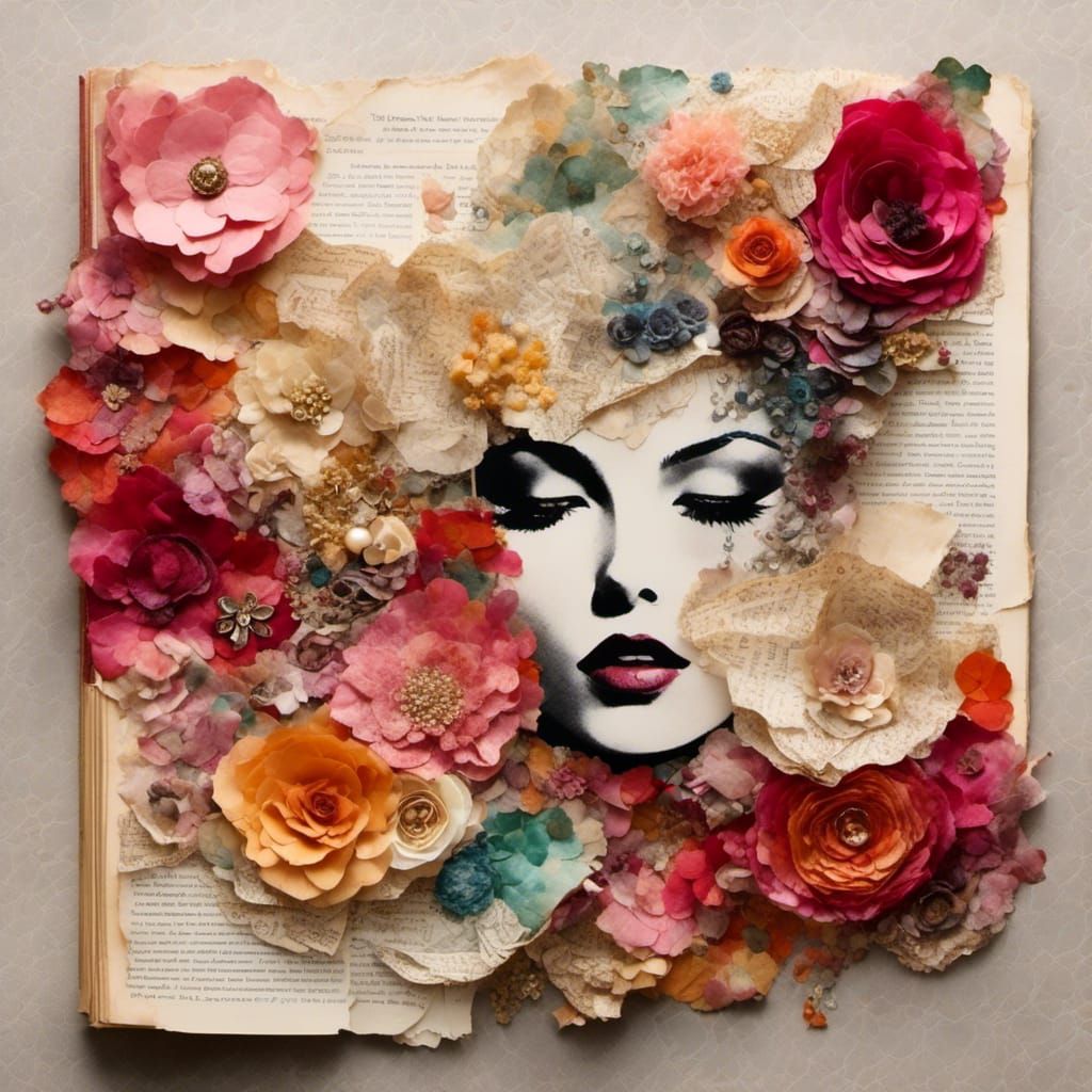 A case of mistaken identity  <lora:Collage Machine 2:1.0> collage pronounced_layer_shadows :: gradient_watercolor_background :: pieces_of_fa...