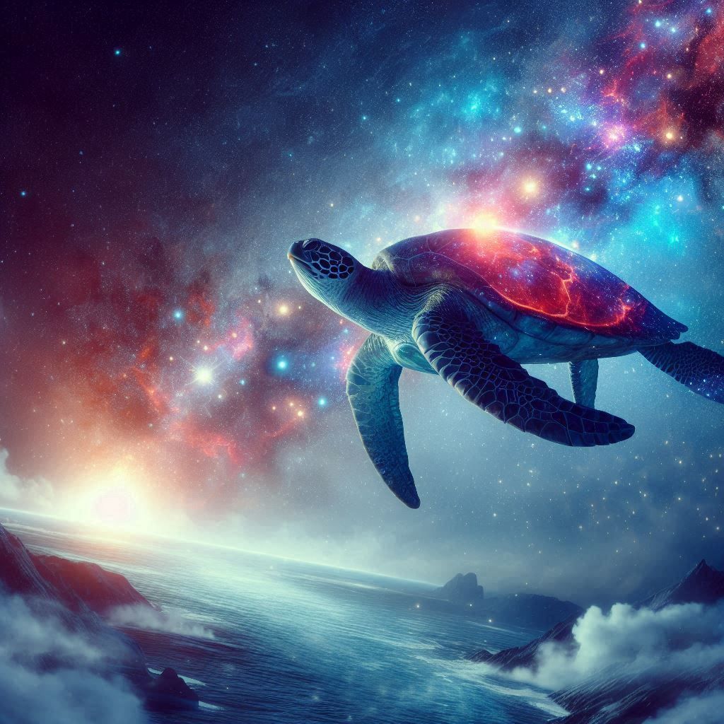 Astrochelonian newly hatched, leaving their home planet.