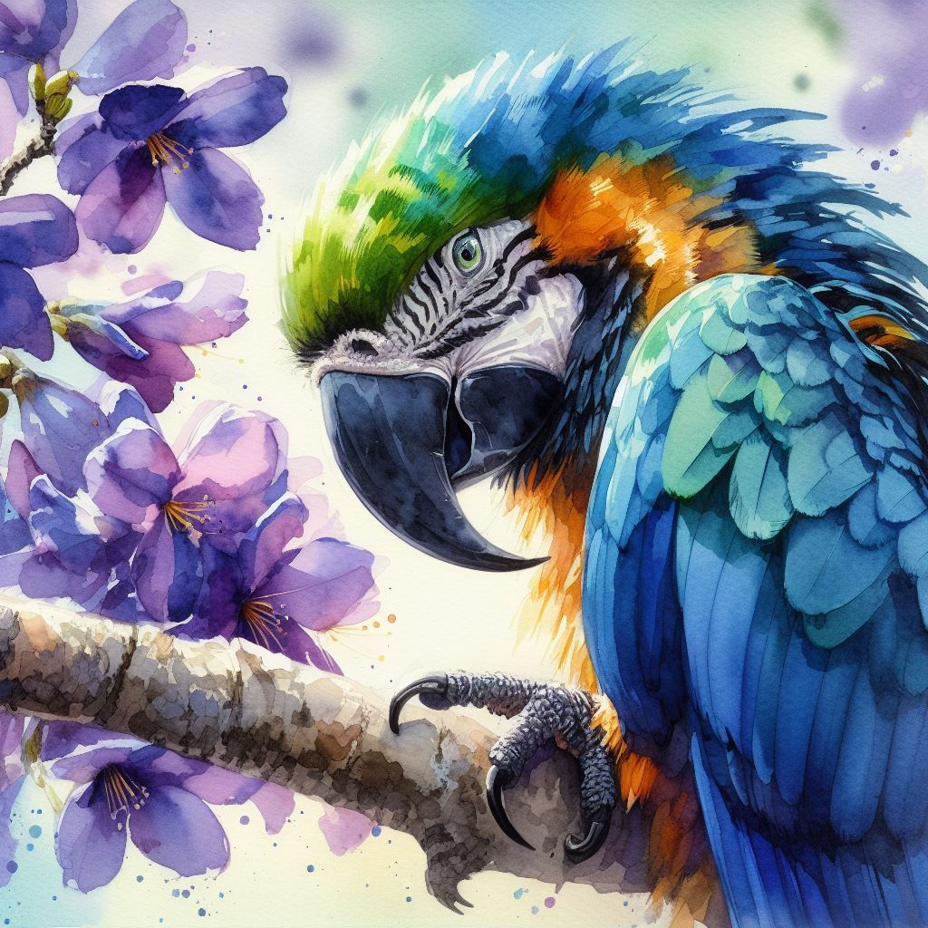 colorful Arará Macaw