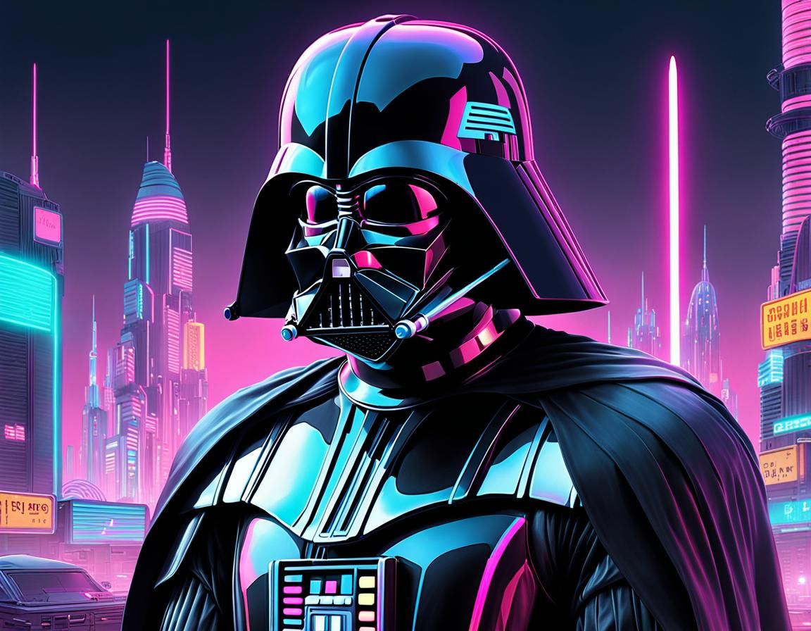 Synthwave Vader - Ai Generated Artwork - Nightcafe Creator