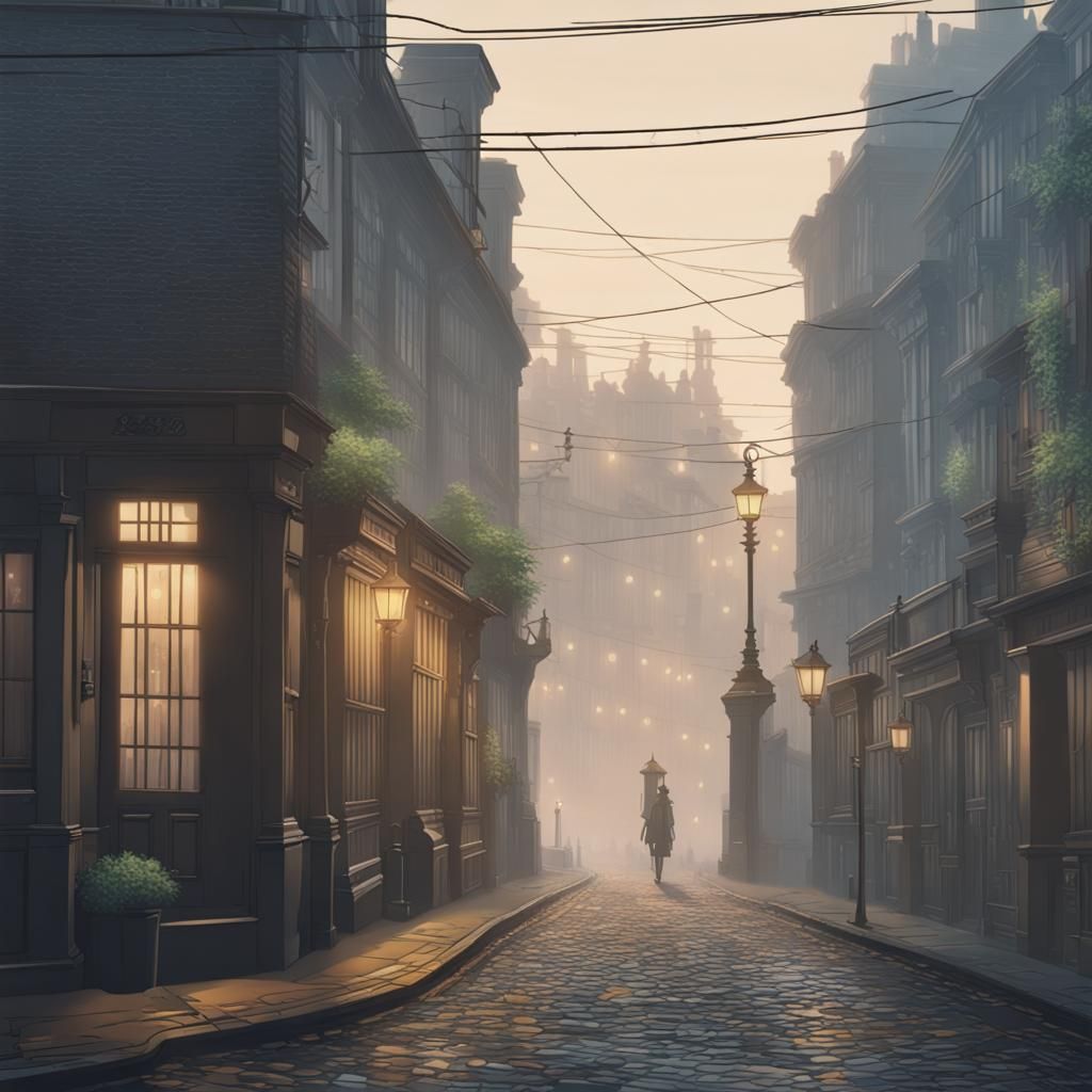 1880s misty London street - AI Generated Artwork - NightCafe Creator