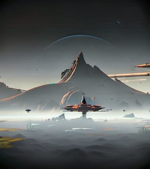 no mans sky, massive scale, intricately detailed, haunting r...