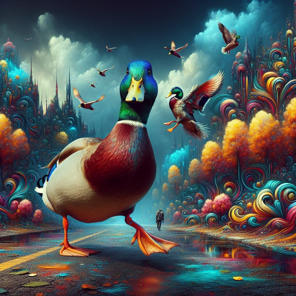 Flight of the Mallards - AI Generated Artwork - NightCafe Creator