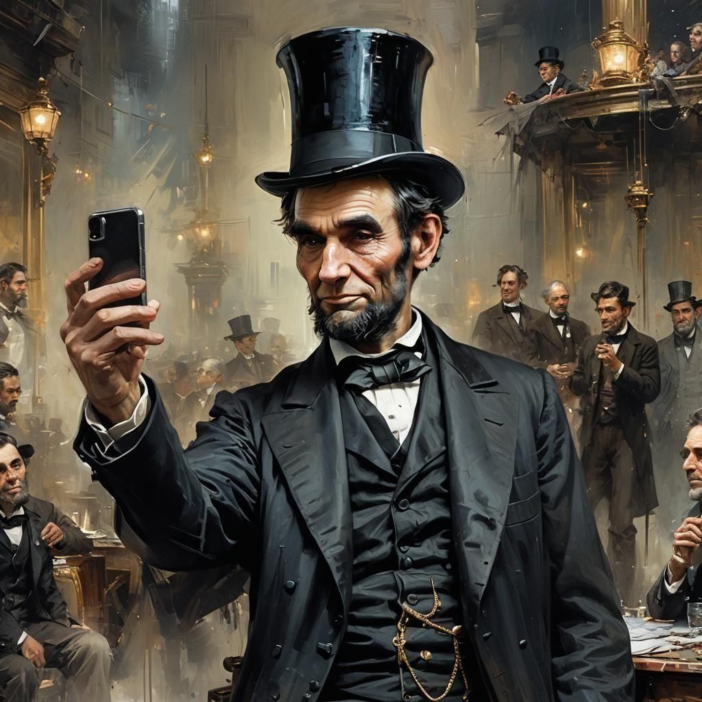 Old Abe taking selfie  by @Superbear