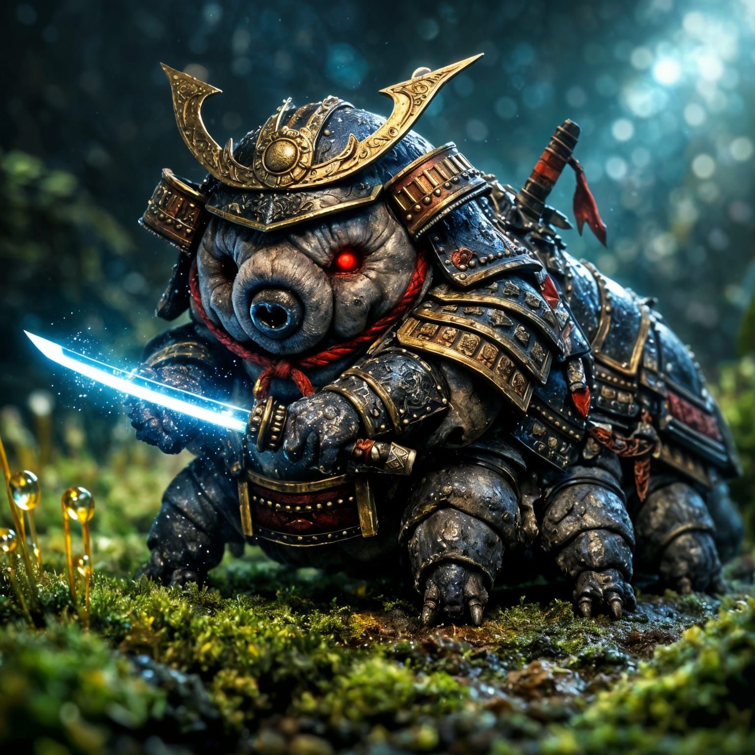 Samurai Tardigrade   by @Owl Lady 