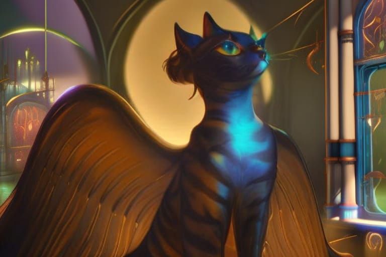 cats grow wings by night AI Generated Artwork NightCafe Creator