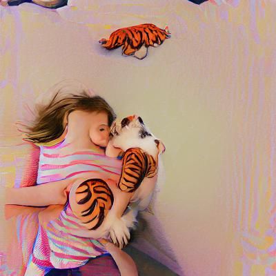 The girl and her tiger