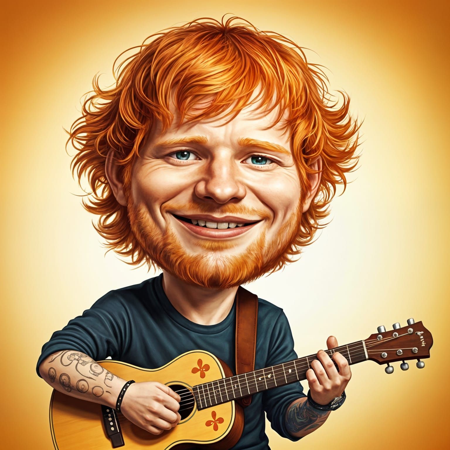 Caricature of Ed Sheeran  by @nixxxnutz