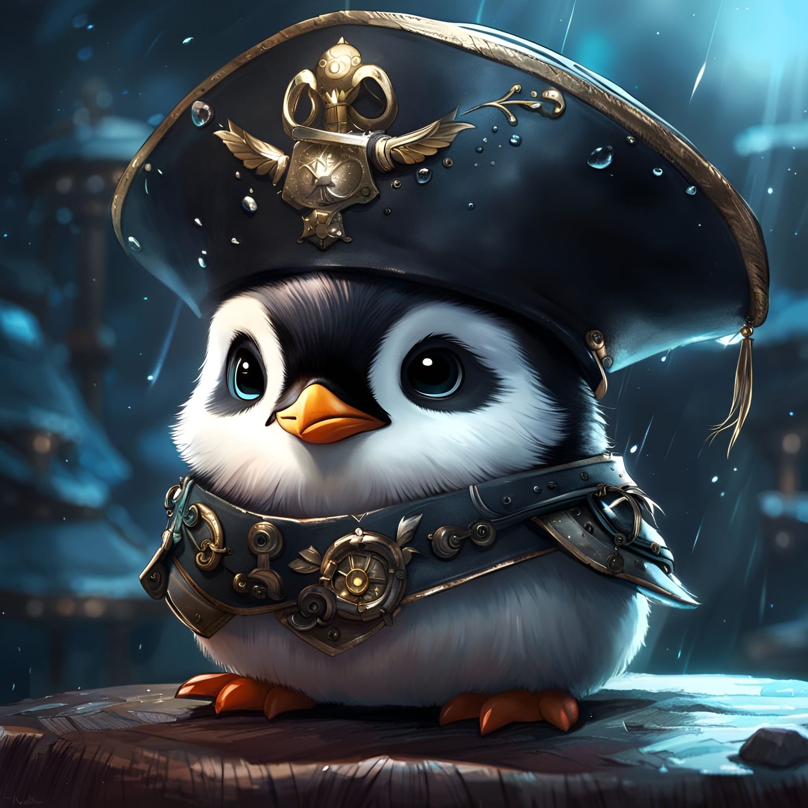 Teeny Tiny Penguin Pirate  by @Elf