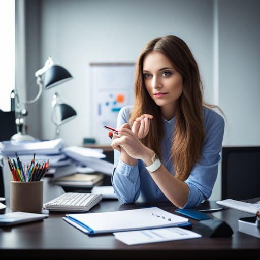 A beautiful girl in the office (sxdl)