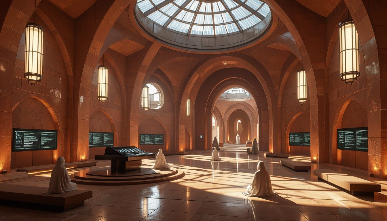 The temple of a futuristic sect that workships science and rationality (1/2) 