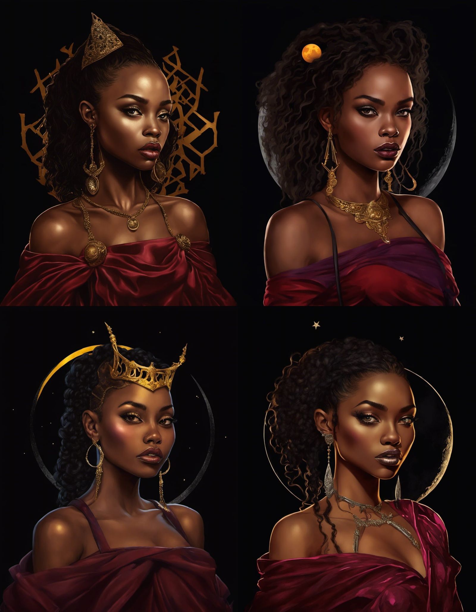 Beautiful Black Queen of the Night - AI Generated Artwork - NightCafe ...