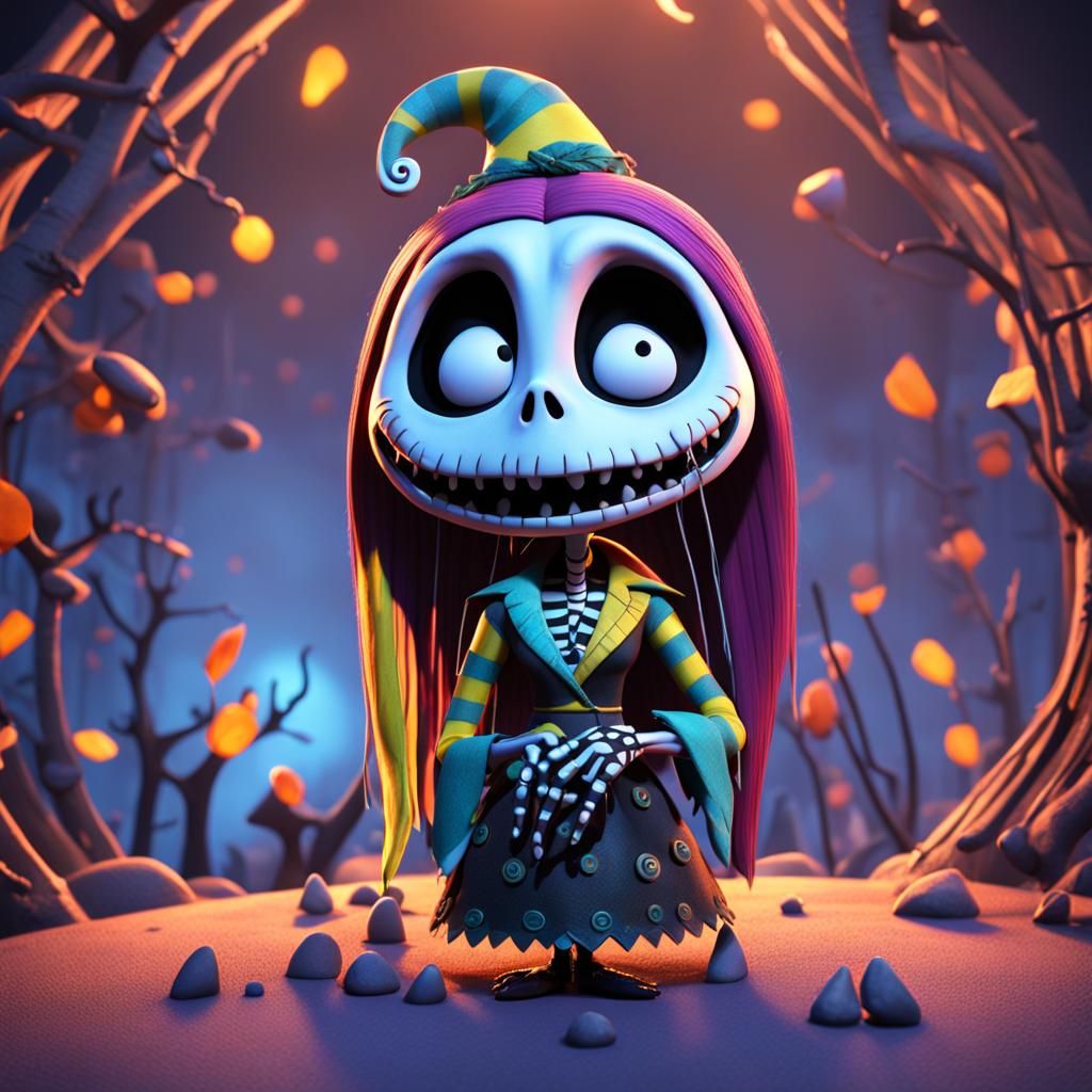 Sally from Nightmare Before Christmas: Pixar-Style 3D Art
