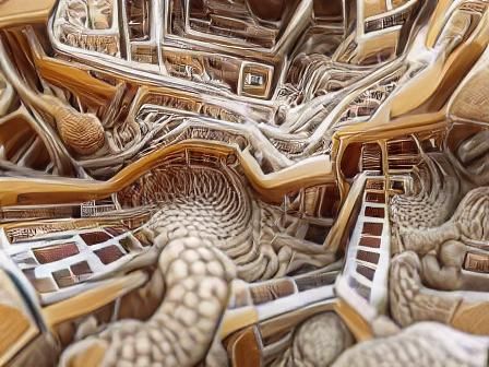 Inside a maze of stairs
