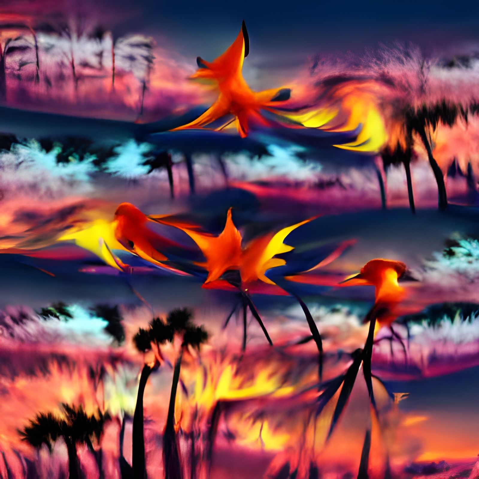 Flaming birds paradise