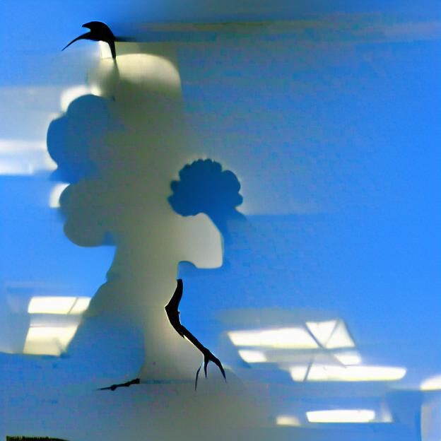 A silhouette standing still at noon