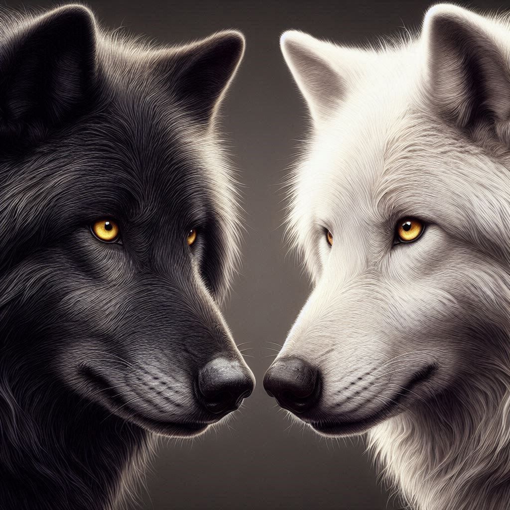 Two wolves