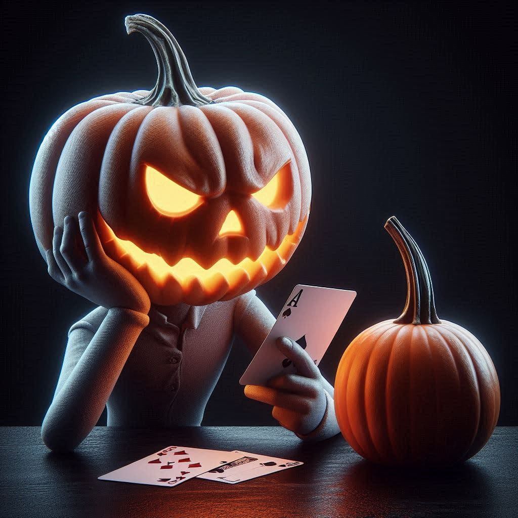 "Why wouldn't the Jack O Lantern play poker with the pumpkin...