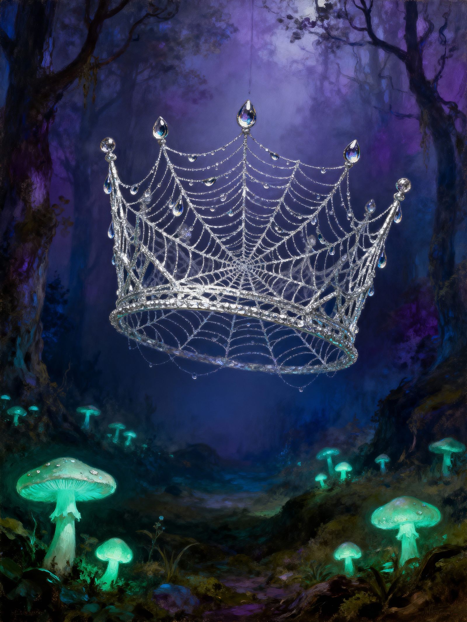 An ethereal and surreal image large crown made of a silver s...