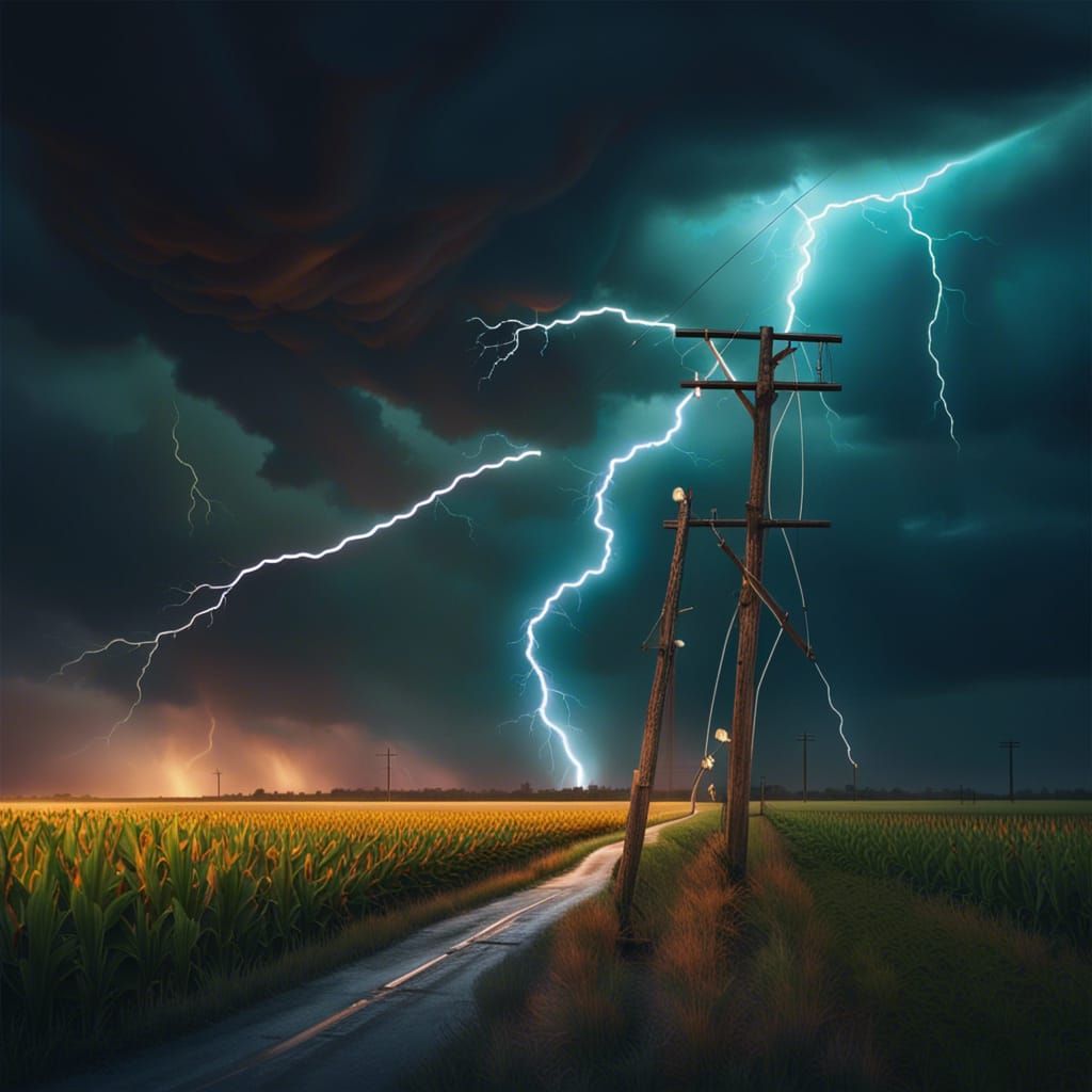 Lightning Crashes AI Generated Artwork NightCafe Creator