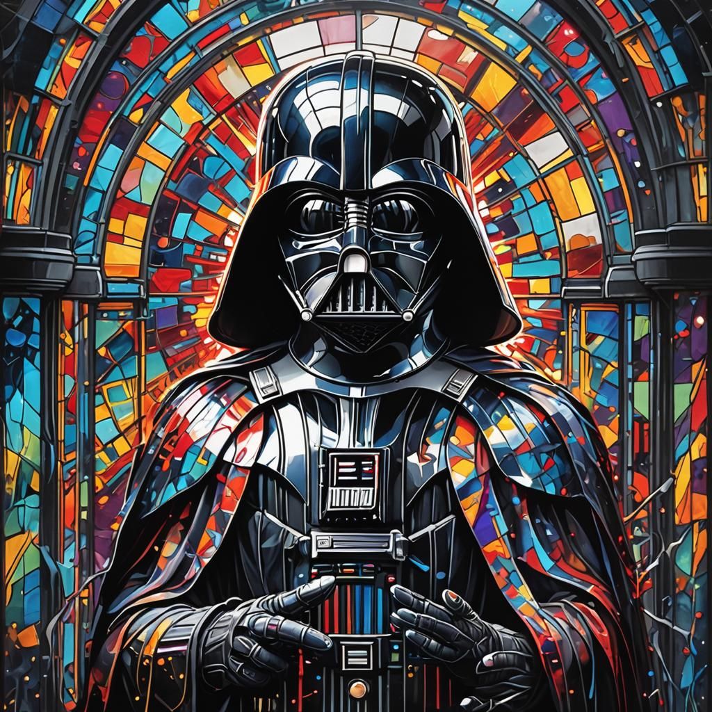 Stained Glass Vader - AI Generated Artwork - NightCafe Creator