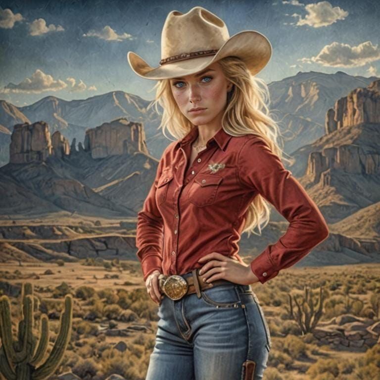 Illustration of a blonde wrangler