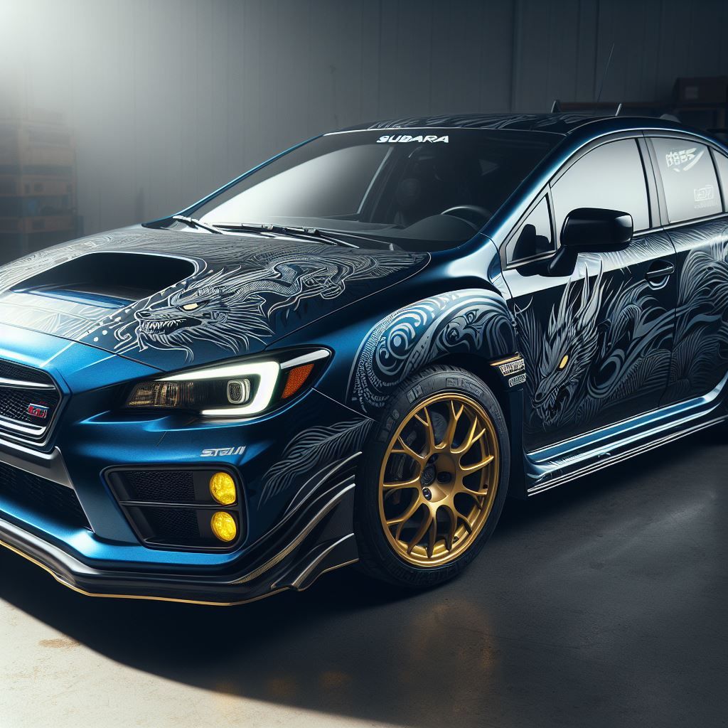 2015 Subaru WRX STi With Traditional Japanese Dragon Tattoo Livery