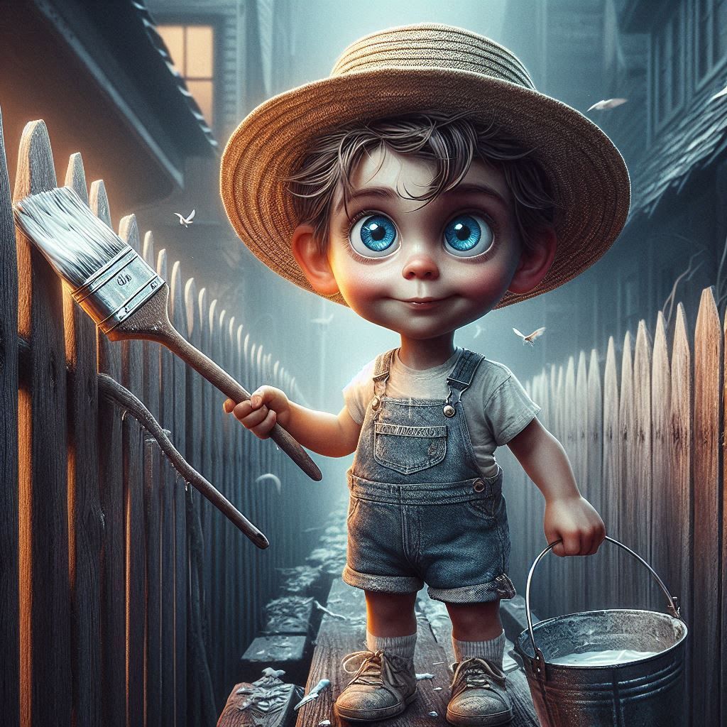 Young Tom Sawyer  (outtake 1)~ Norman Rockwell (1894-1978)