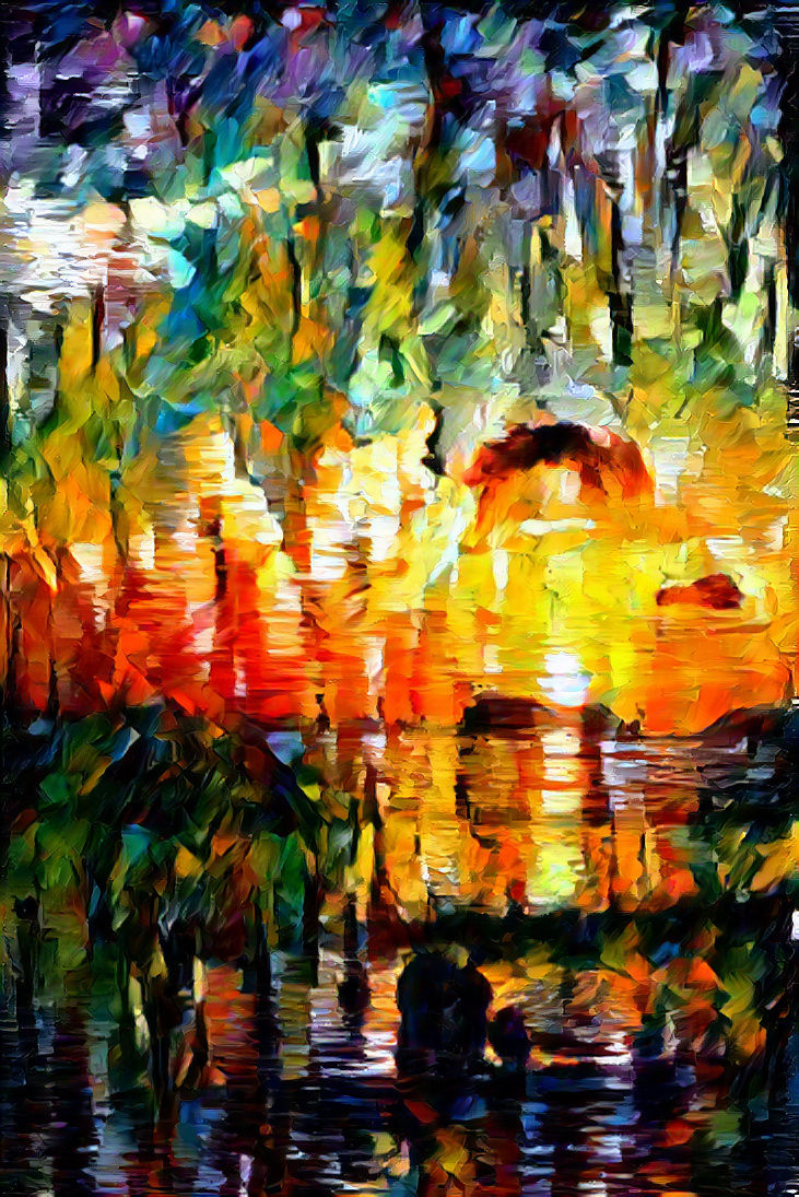 The falling sun
