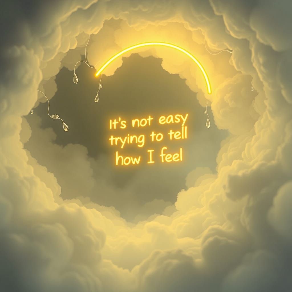 Ethereal Neon Sign in a Dreamlike Vortex