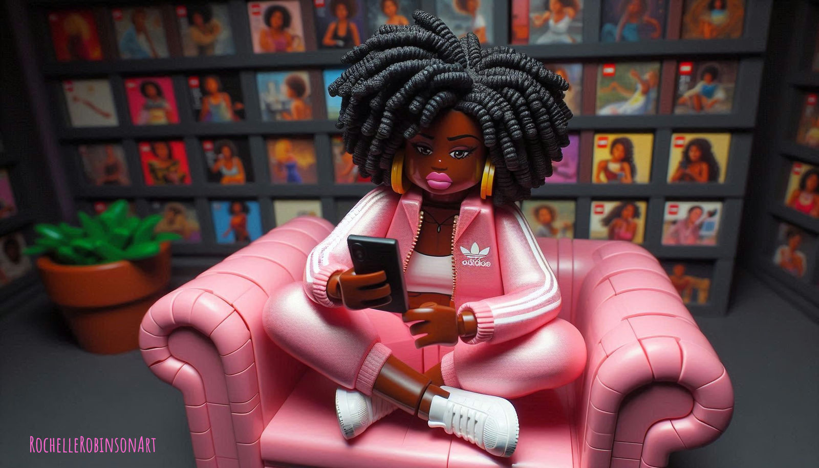 Woman in Pink - Lego Art