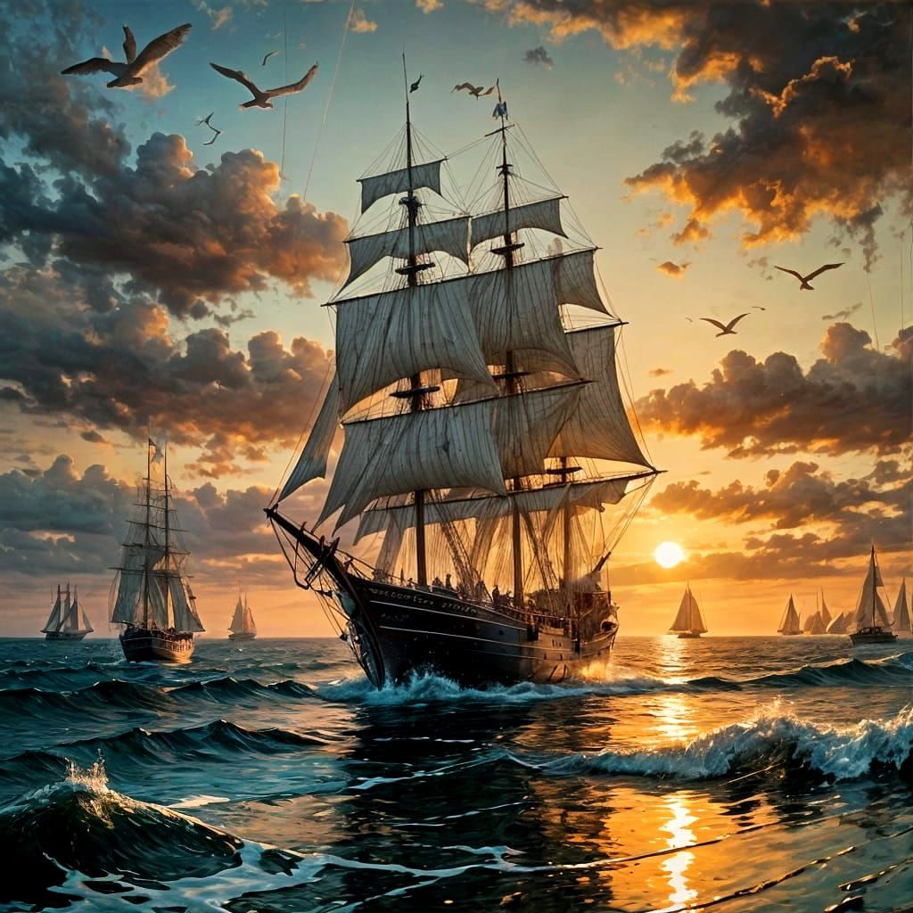 Sunset Sails  by @Vic Williams