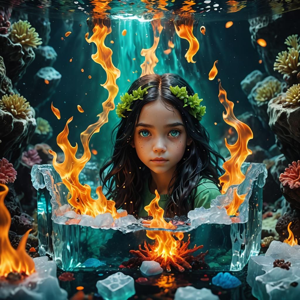 fire ice fairy - AI Generated Artwork - NightCafe Creator