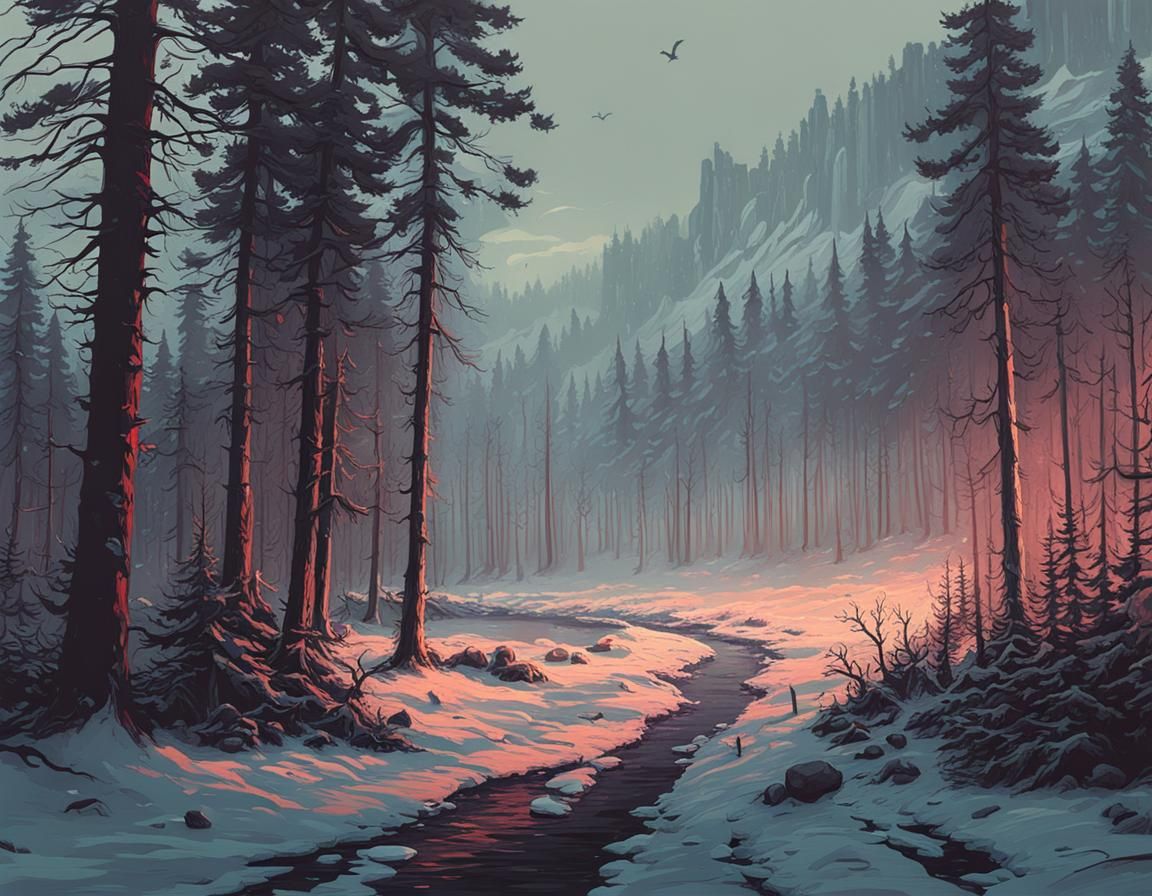 Post-War Dreamscape Matte Painting with Deep Color