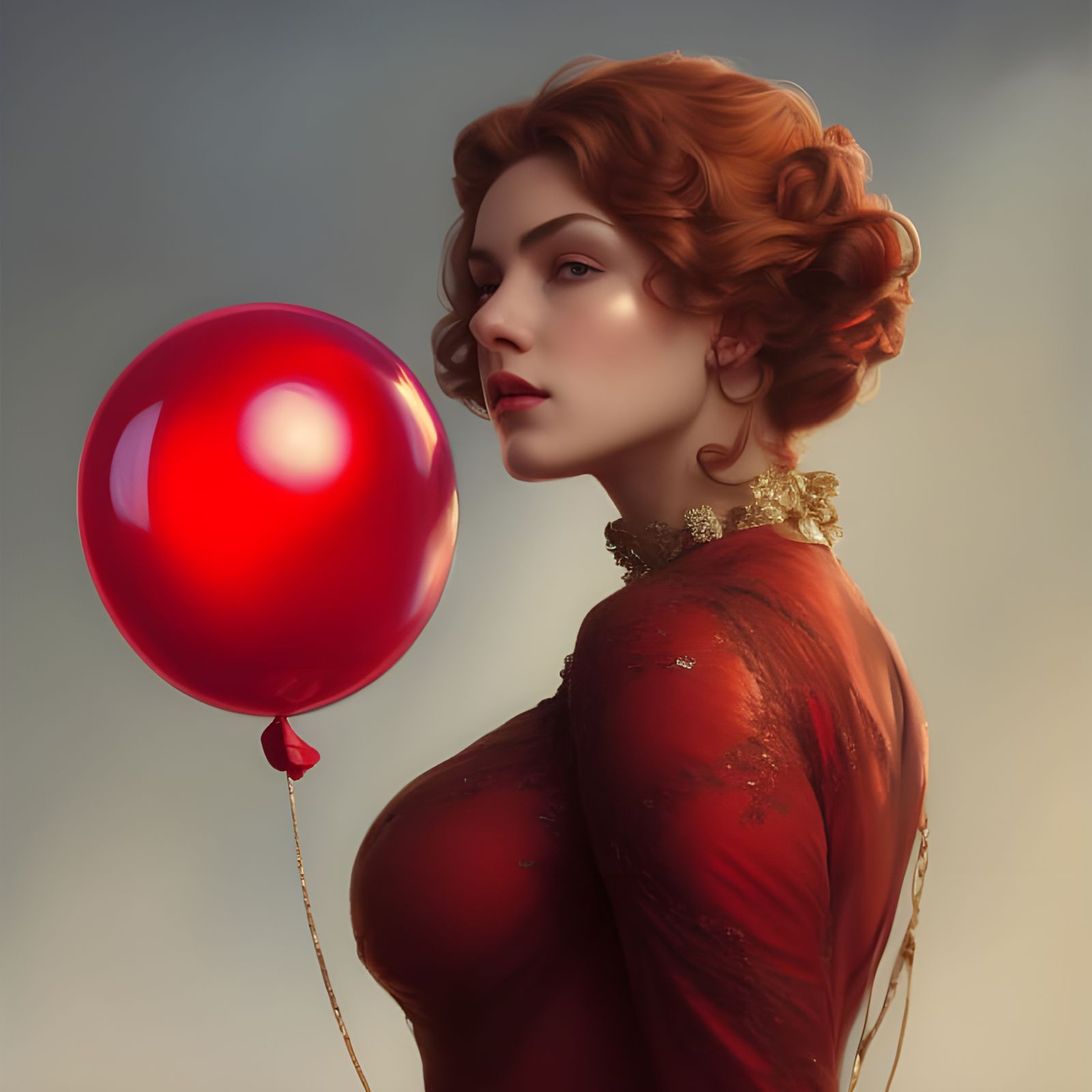Woman Holding a Balloon