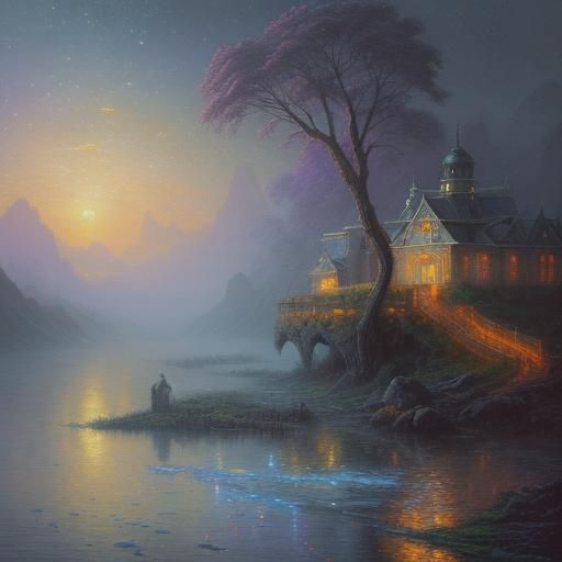 Atlantis in Cosmic Space with Golden Rivers