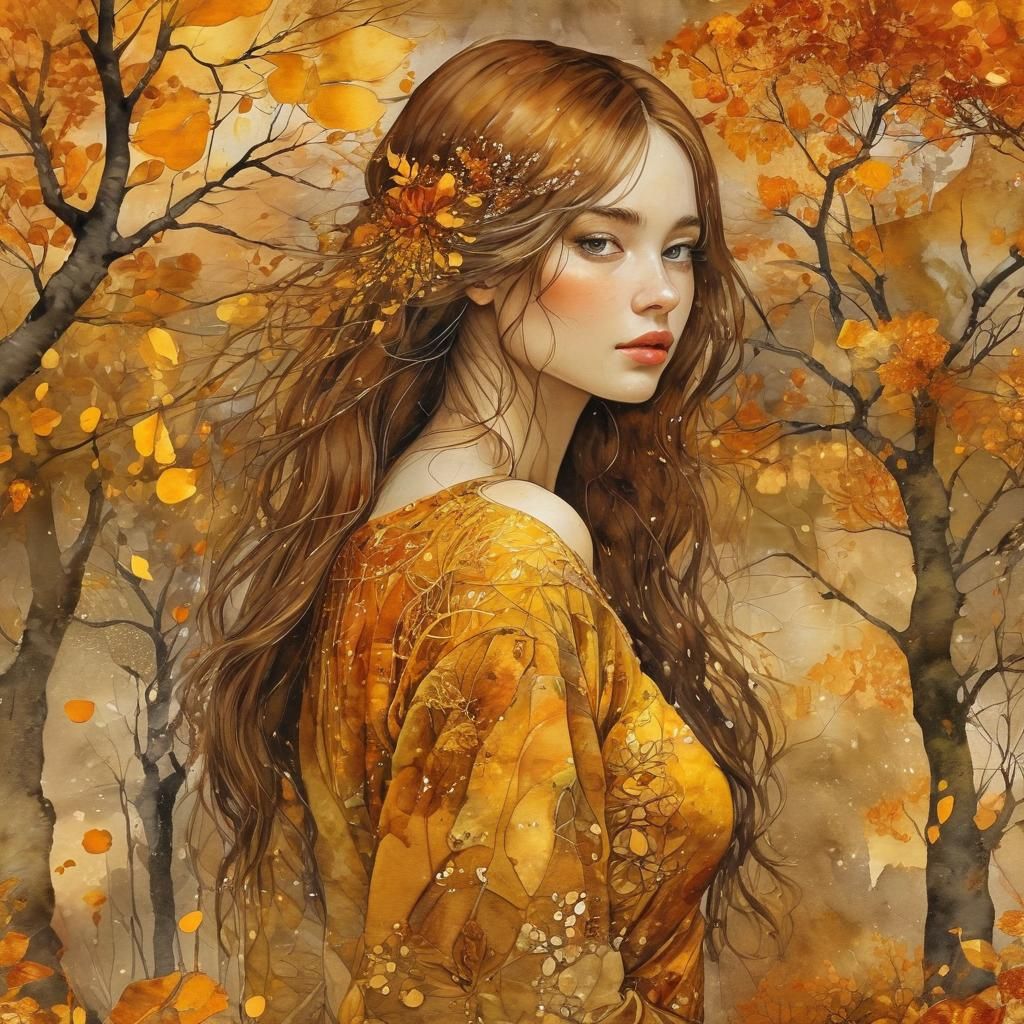 Golden Autumn. Inspired by Gustav Klimt