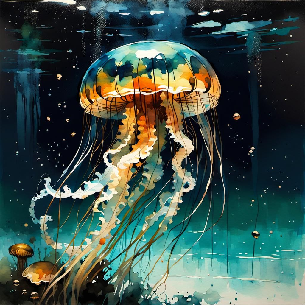 Watercolor Jellyfish, Moving!