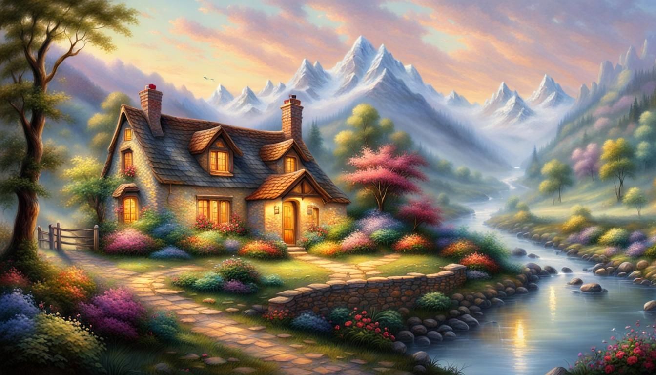 A charming and cozy little house, with a chimney, in the cou...